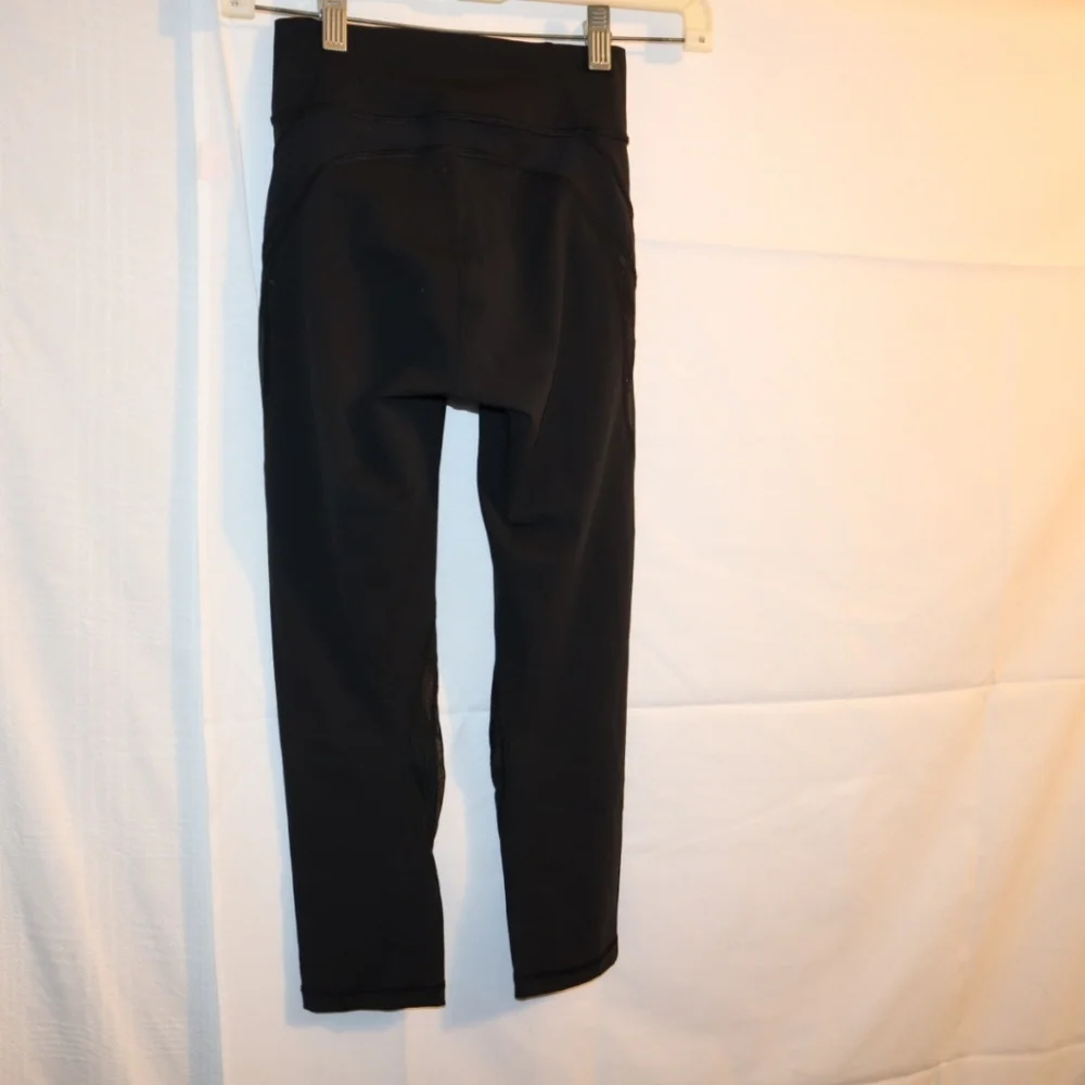 lululemon athletica Black Mesh-Detail Crop Leggings